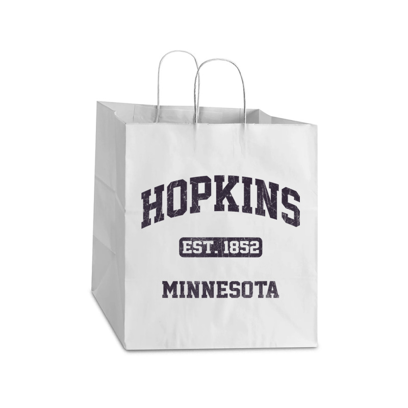 Hopkins Minnesota Mn Vintage State Athletic Style Take Out Paper Bag - 14 X 10 X 15 1/2 | Artistshot