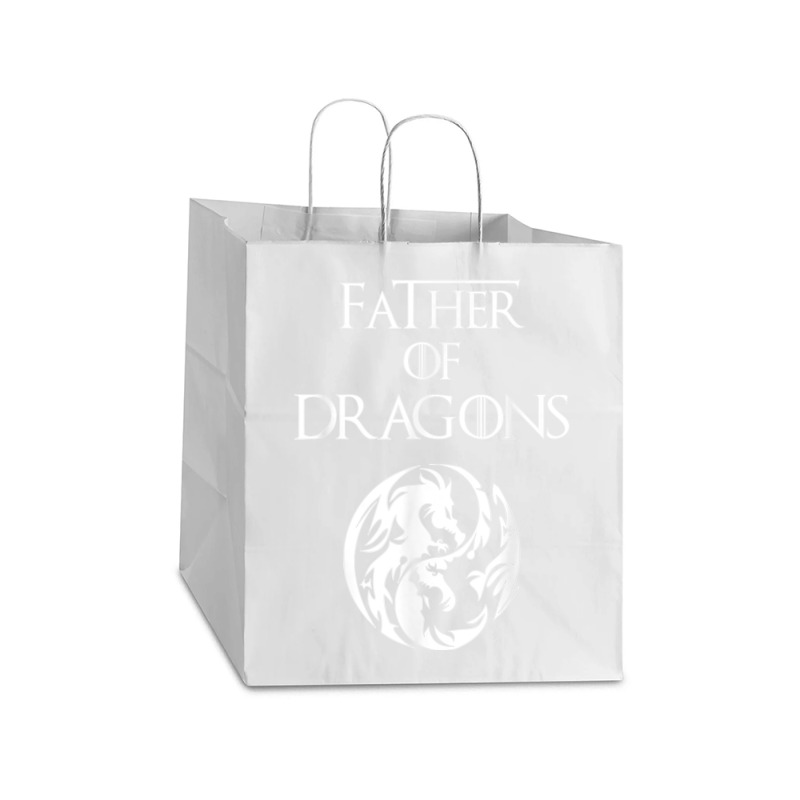 Father Of Dragons Fathers Day Gift Take Out Paper Bag - 14 X 10 X 15 1/2 | Artistshot