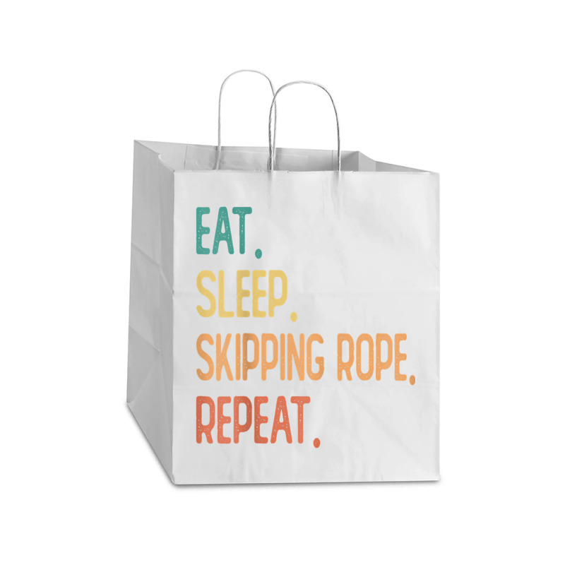 Eat Sleep Skipping Rope Repeat Take Out Paper Bag - 14 X 10 X 15 1/2 | Artistshot