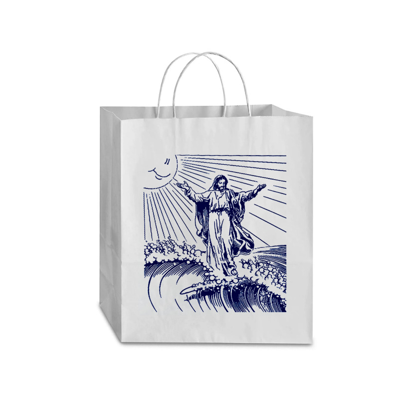 Surfing Jesus, Cool Surf Vintage, The Surfing Jesus, Surfing Jesus, Vi Traveler Paper Bag -13 X 6 X 15 3/4 | Artistshot