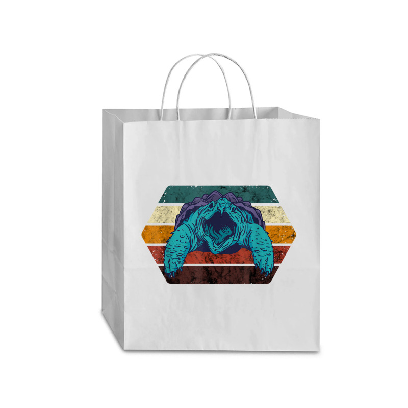 Snapping Turtle Retro Reptile Lover Sea Animal Snap Turtle Traveler Paper Bag -13 X 6 X 15 3/4 | Artistshot