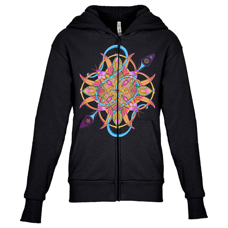 Mandala T  Shirt Tailed Mandala T  Shirt Youth Zipper Hoodie | Artistshot