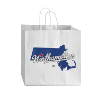 Northampton Massachusetts Ma Map Vogue Paper Bag - 16 X 6 X 12 | Artistshot