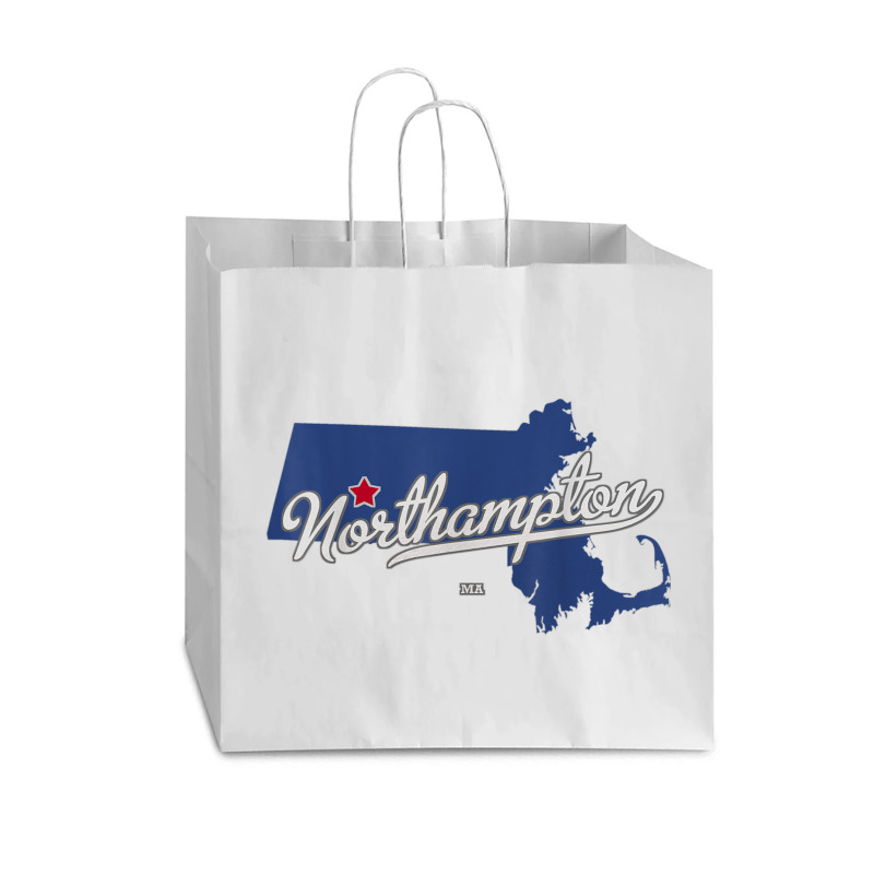 Northampton Massachusetts Ma Map Vogue Paper Bag - 16 X 6 X 12 | Artistshot