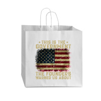 This Is The Government Our Founders Warned Us About Vogue Paper Bag - 16 X 6 X 12 | Artistshot