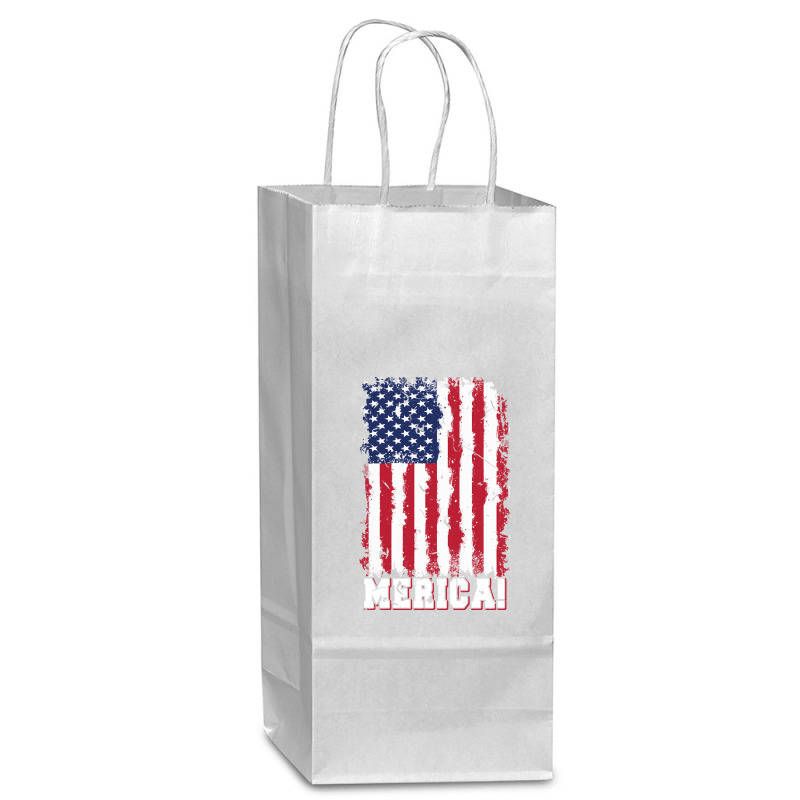 American Flag, American Flag Vintage, American Flag Art, American Flag Wine Paper Bag - 5 1/2 X 3 1/4 X 13 | Artistshot