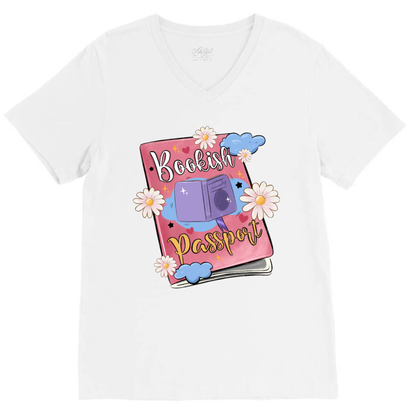 Bookish Passport V-neck Tee | Artistshot