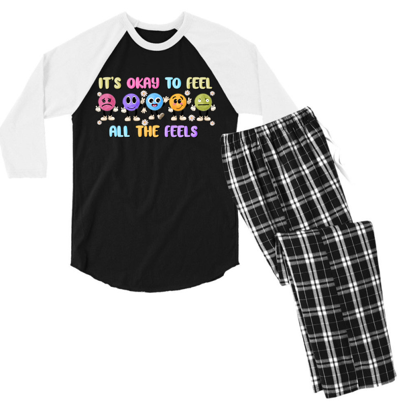 It's Okay To Feel All The Feels Men's 3/4 Sleeve Pajama Set | Artistshot