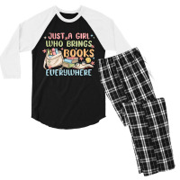 Just A Girl Who Brings Books Everywhere Men's 3/4 Sleeve Pajama Set | Artistshot