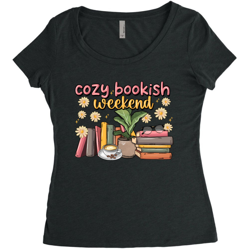 Cozy Bookish Weekend Women's Triblend Scoop T-shirt by MaliasSmallBusiness | Artistshot