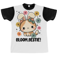 Bloom Bestie Cat Graphic T-shirt | Artistshot