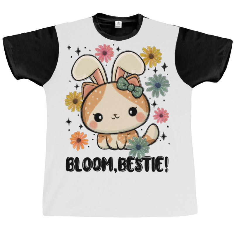 Bloom Bestie Cat Graphic T-shirt | Artistshot