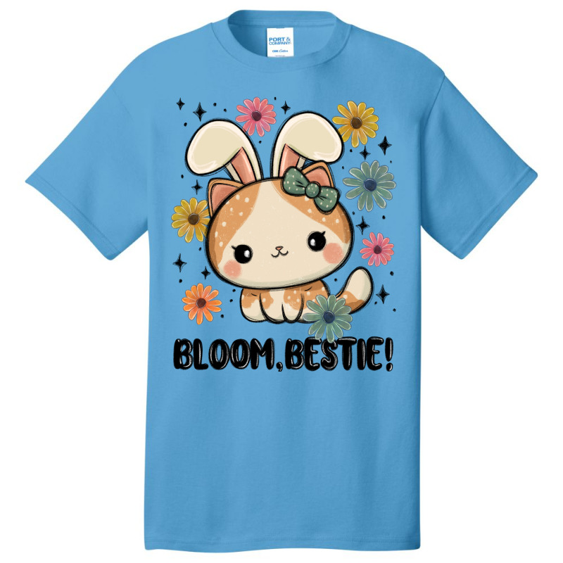 Bloom Bestie Cat Basic T-shirt | Artistshot