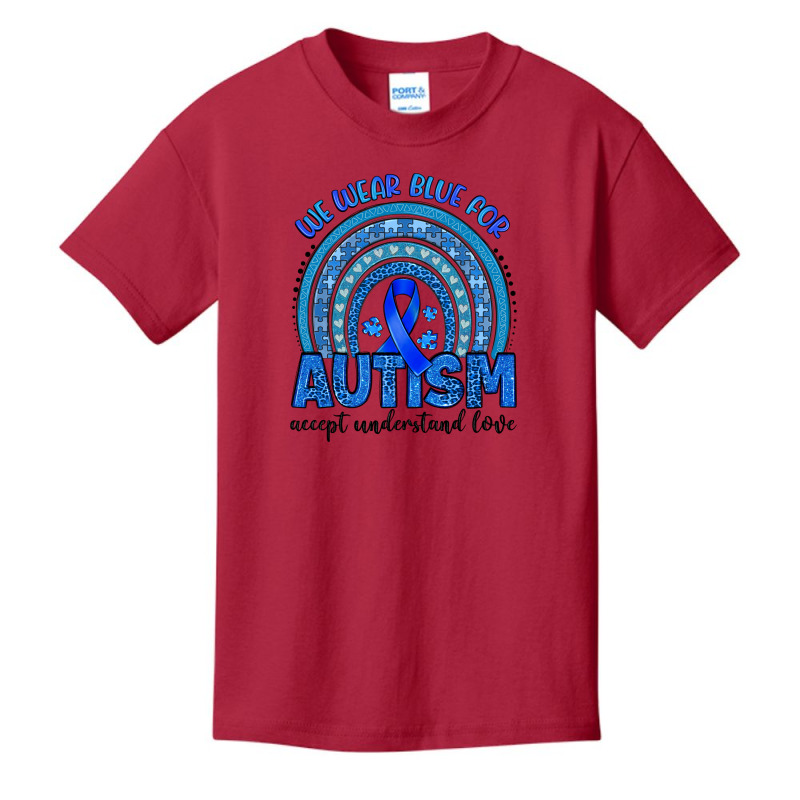 We Wear Blue For Autism Accept Understand Love Basic Youth T-shirt by Artiststas | Artistshot