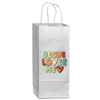 Jesus Loves Me Wine Paper Bag - 5 1/2 X 3 1/4 X 13 | Artistshot