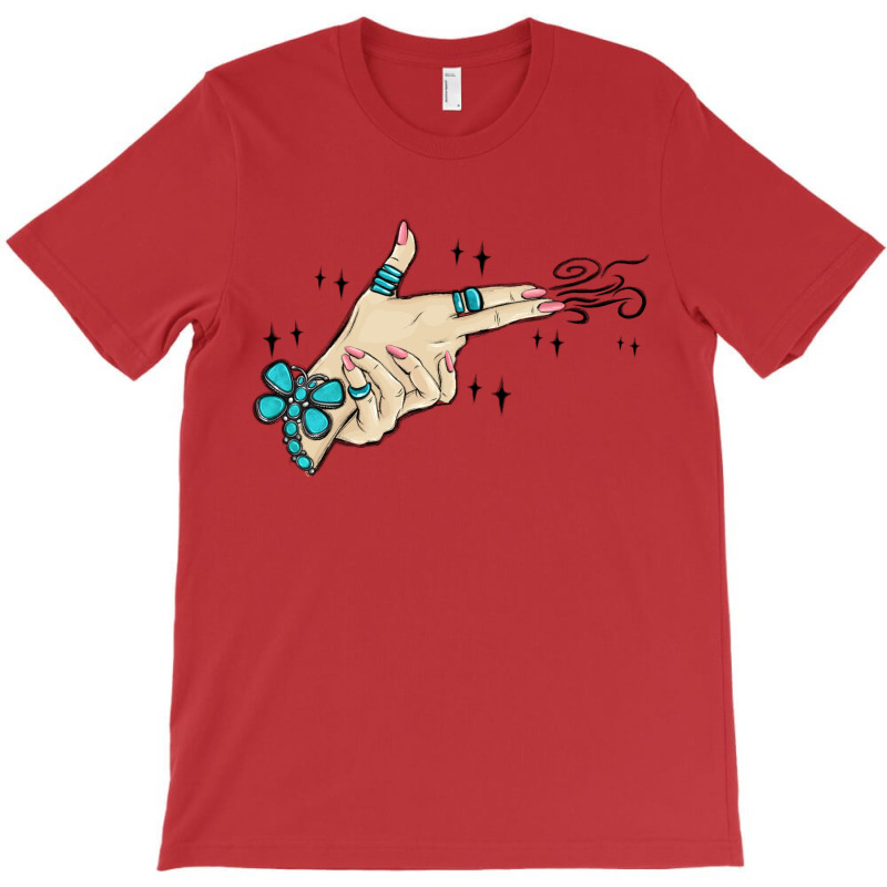 Western Turquoise Gun Hand T-shirt | Artistshot