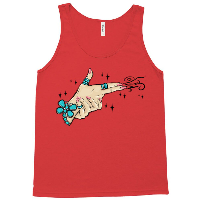 Western Turquoise Gun Hand Tank Top | Artistshot