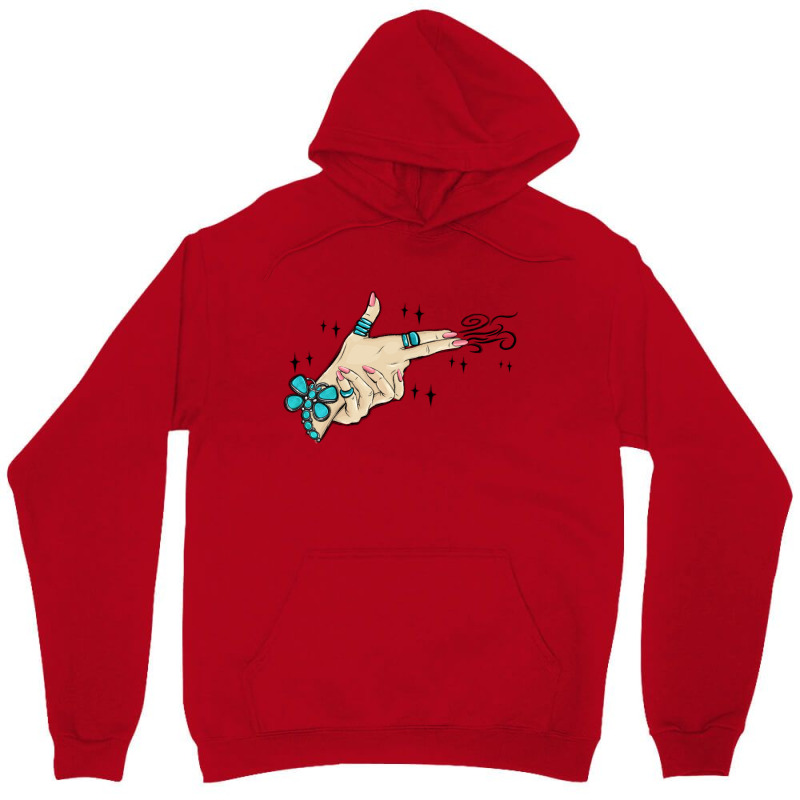 Western Turquoise Gun Hand Unisex Hoodie | Artistshot