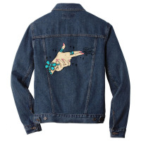 Western Turquoise Gun Hand Men Denim Jacket | Artistshot