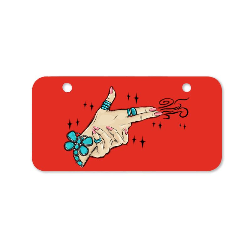 Western Turquoise Gun Hand Bicycle License Plate | Artistshot