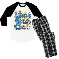 Down Syndrome Jesus Fills My Cup Men's 3/4 Sleeve Pajama Set | Artistshot