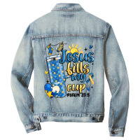 Down Syndrome Jesus Fills My Cup Men Denim Jacket | Artistshot