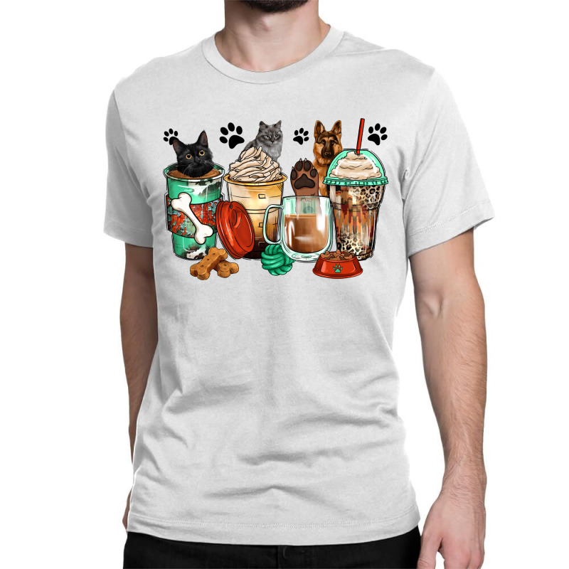 German Shepherd Black And Grey Cat Coffee Cups Classic T-shirt | Artistshot