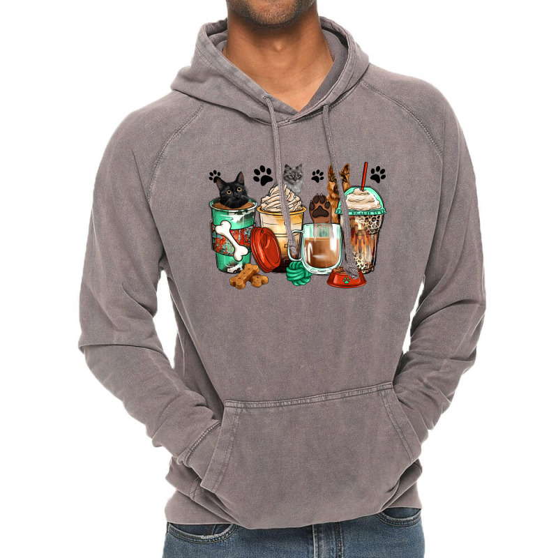 German Shepherd Black And Grey Cat Coffee Cups Vintage Hoodie | Artistshot