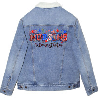 4th Of July Nursing Administrator Unisex Sherpa-lined Denim Jacket | Artistshot