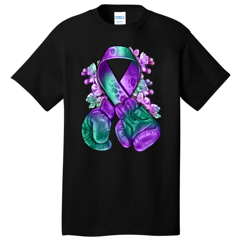 Purple And Green Anal Cancer With Boxing Gloves Na Basic T-shirt | Artistshot