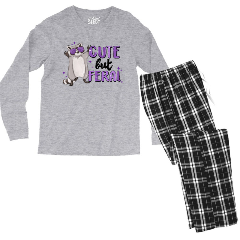 Cute But Feral Men's Long Sleeve Pajama Set | Artistshot