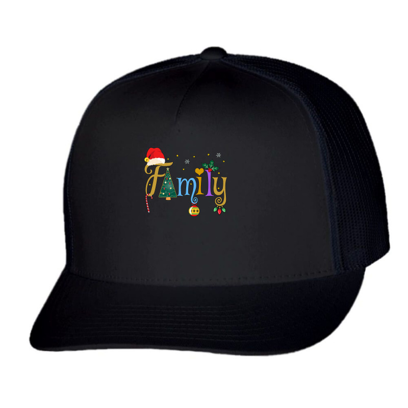 Family Letters Christmas Style Love My Family Christmas Trucker Cap by VictorCruz | Artistshot