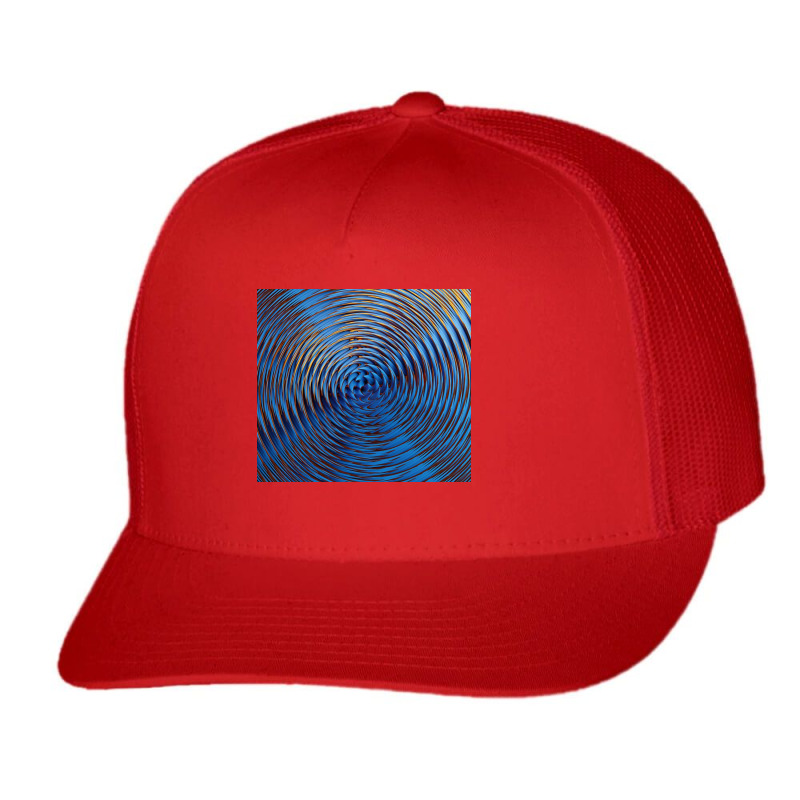 3d Illustration Hypnotic Pattern Abstract Blue Trucker Cap by Norman B | Artistshot