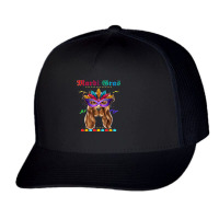 Cocker Spaniel Mardi Gras Mask Hat Bead With Feathers Funny Trucker Cap | Artistshot