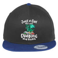 Just A Girl Who Loves Dragons And Books Reading Dragon Graphic Flat Bill Snapback Cap | Artistshot