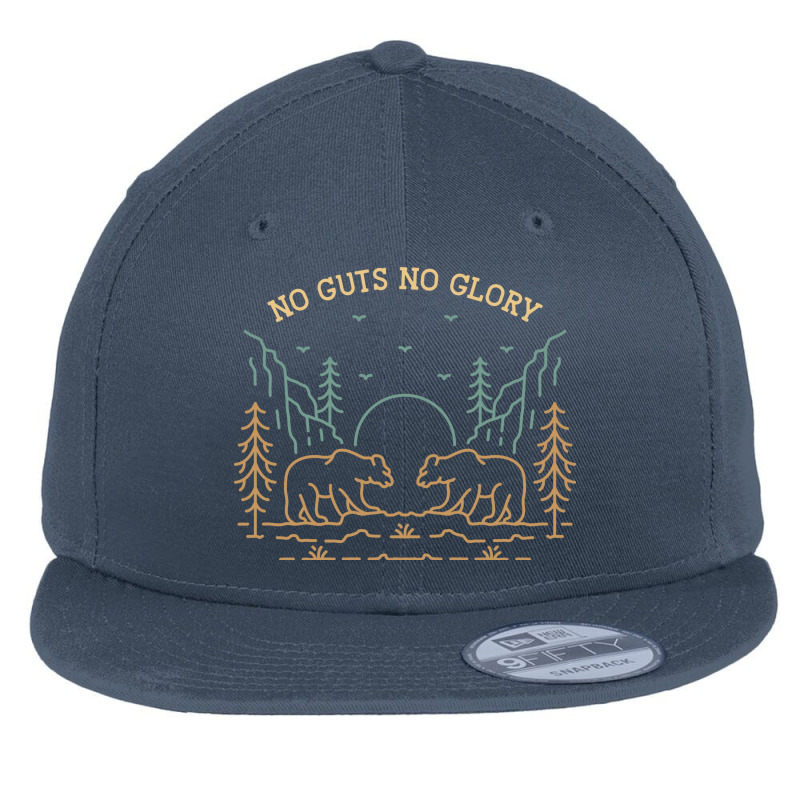 No Guts No Glory Wild Bear Flat Bill Snapback Cap by VEKTORKITA | Artistshot