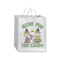 Peanuts Halloween Charlie Sally Here For The Candy Debie Paper Bag - 10 X 5 X 13 | Artistshot