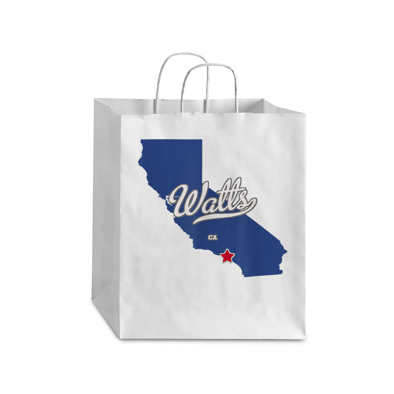 Watts California Los Angeles Ca Map T Shirt Debie Paper Bag - 10 X 5 X 13 | Artistshot