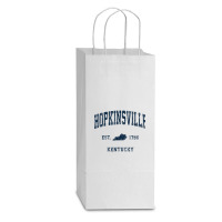 Hopkinsville Kentucky Ky Vintage Athletic Navy Sports Design T Shirt Double Wine Paper Bag - 6 1/2 X 3 1/2 X 12 3/8 | Artistshot