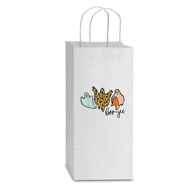 Boo Jee Leopard Funny Halloween Ghost T Shirt Double Wine Paper Bag - 6 1/2 X 3 1/2 X 12 3/8 | Artistshot