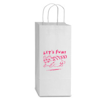 Let's Fun! Pink Double Wine Paper Bag - 6 1/2 X 3 1/2 X 12 3/8 | Artistshot