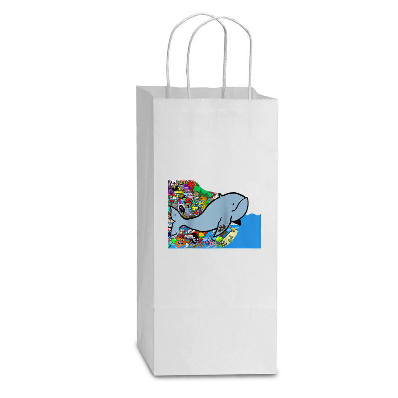 Blue Whale, Marine Sea Animal, Ocean Life, Surf, Art Work Raglan Baseb Double Wine Paper Bag - 6 1/2 X 3 1/2 X 12 3/8 | Artistshot