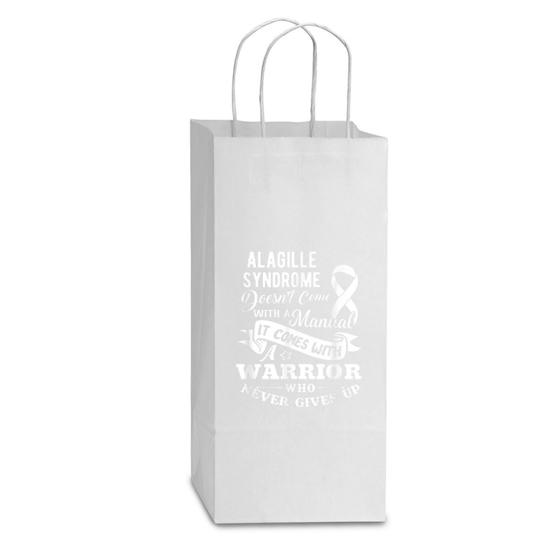 Alagille Syndrome Doesn't Come With A Manual Warrior T Shirt Double Wine Paper Bag - 6 1/2 X 3 1/2 X 12 3/8 | Artistshot