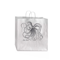 Vintage Black Octopus Marine Biologist Ocean Sea Life 5 Jumbo Paper Bag - 18 X 7 X 18 3/4 | Artistshot