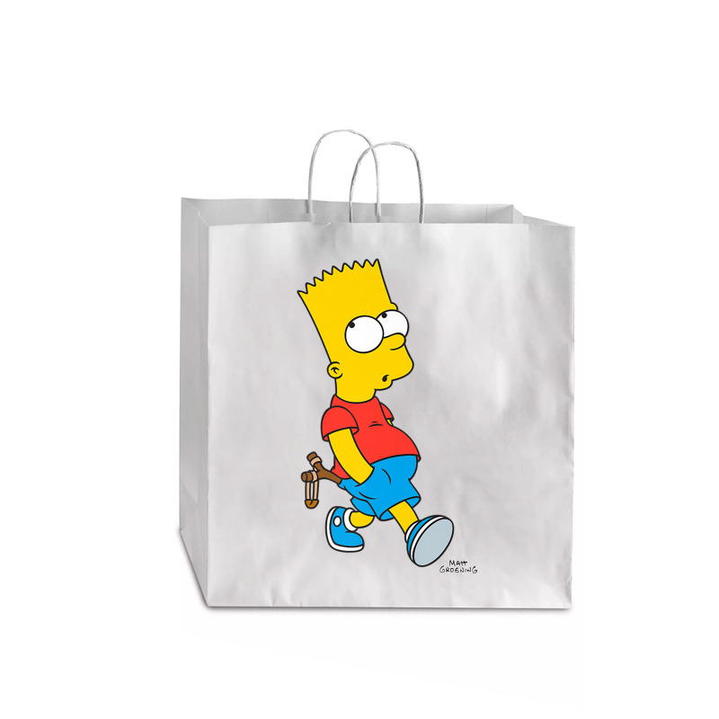 The Simpsons Bart Simpson With Slingshot Premium T Shirt Jumbo Paper Bag - 18 X 7 X 18 3/4 | Artistshot