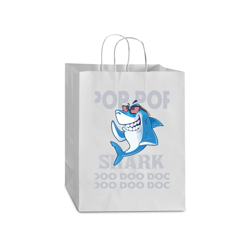 Pop Pop Shark   Pop Pop    Pop Pop Gif   Fahers Day    Pop Pop Birhday Mart Paper Bag -13 X 7 X 17 | Artistshot