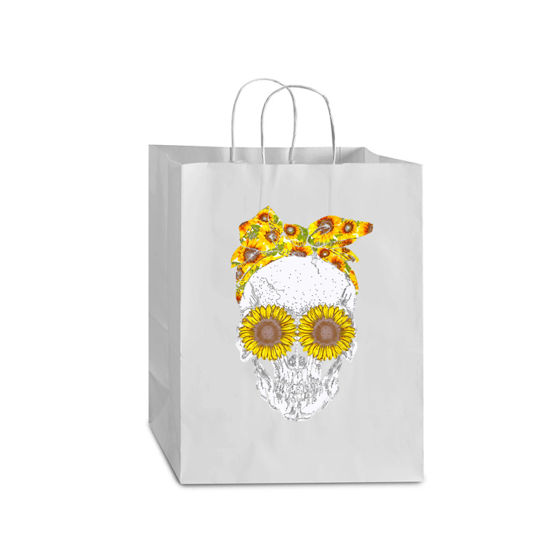 Skull Sunflower, Skull Sunflower Vintage, Skull Sunflower Art, Skull S Mart Paper Bag -13 X 7 X 17 | Artistshot