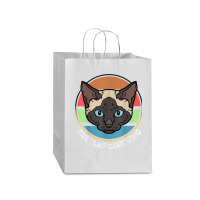 Funny Siamese Quote, Siamese Free Lap Warming Vintage, Cool T Shirt Mart Paper Bag -13 X 7 X 17 | Artistshot