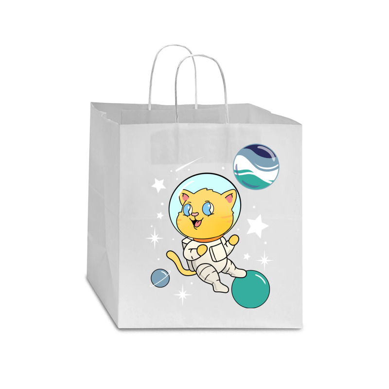 Cat In Space Oriented Aroace Pride Star Paper Bag - 13 X 7 X 13 | Artistshot