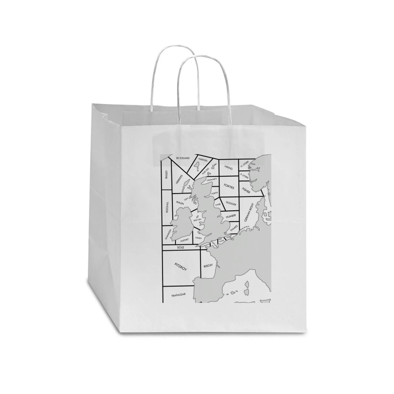 Shipping Forecast Uk Map - Labelled Star Paper Bag - 13 X 7 X 13 | Artistshot